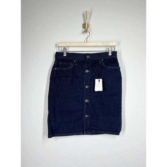 Levis Made & Crafted Button Front High Rise Denim Skirt Size 27 Handloom - Picture 1 of 7